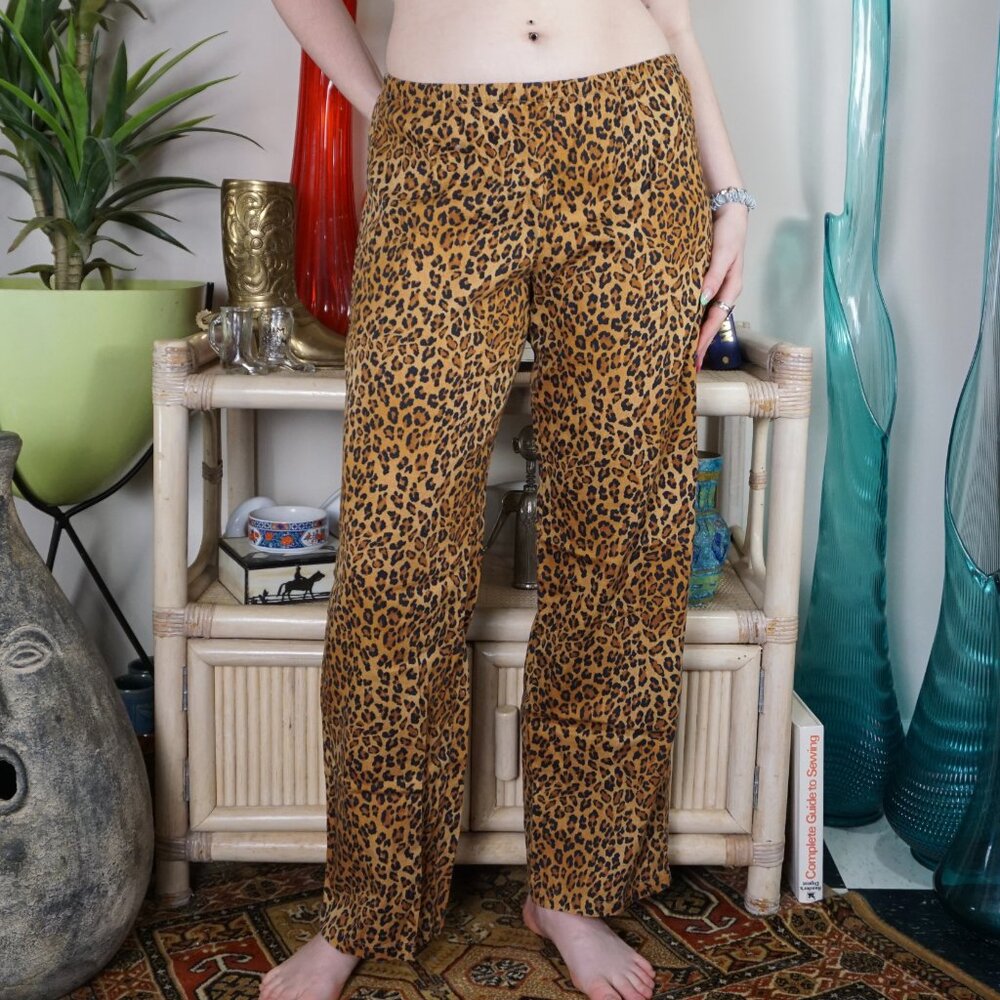 Y2k Ralph Lauren leopard cheetah cotton graphic pants